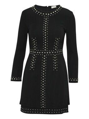 A.L.C. Madison Studded Cocktail Mini Dress in Black Viscose 6 - FLAWED